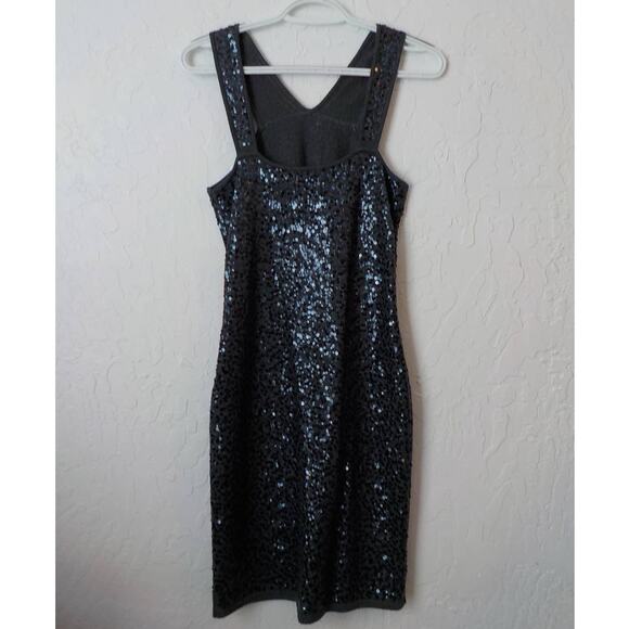 Ann Taylor Gray Knit Full Sequin Dress Small Petite Racetrack Sexy Prom Party - Picture 5 of 13